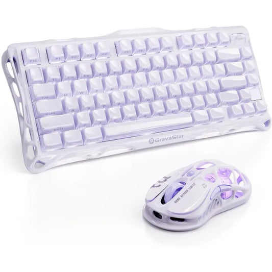 GravaStar Mercury K1 Keyboard & M1 Pro Mouse - Lavender Purple
