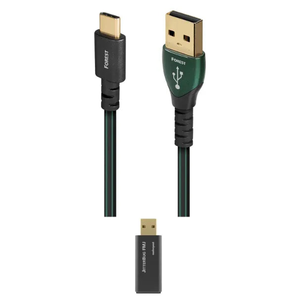 AudioQuest Forest C-A USB Cable with JitterBug FMJ Noise Filter Bundle ...