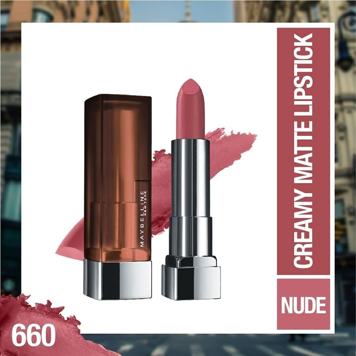 Maybelline New York Color Sensational Creamy Matte Lipstick, 660 Touch of Spice, 3.9g, 0.15 Ounce (Pack of 1)