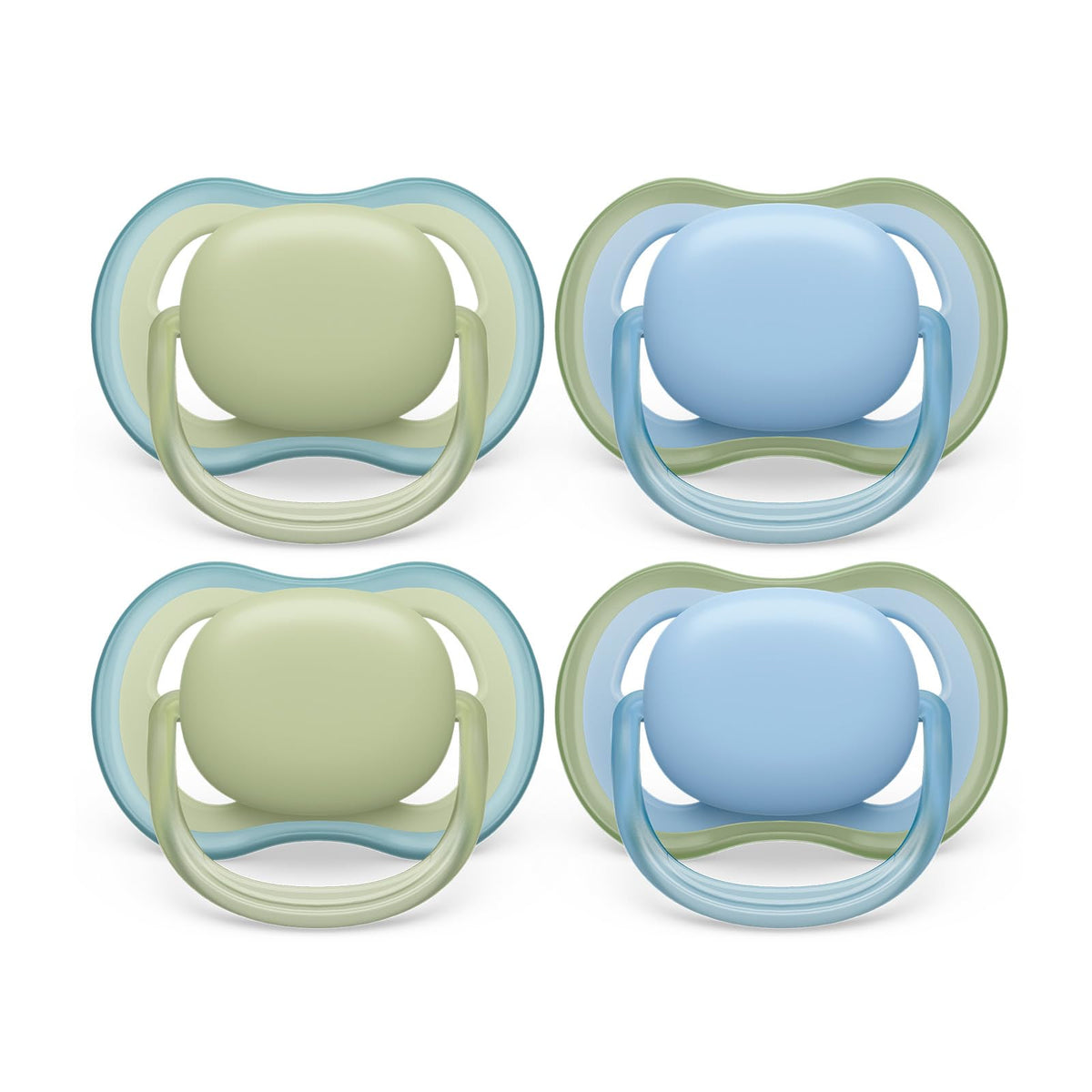 AVENT Philips Ultra Air Pacifier - 4 x Light, Breathable Baby Pacifiers for Babies Aged 0-6 Months, BPA Free with Sterilizer Carry Case, SCF085/48