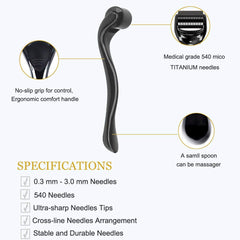 OCHILIMA Derma Roller 1.5mm, 540 Titanium Microneedle Roller for Face Facial Wrinkles Hair Loss Stretch Marks Hair Regrowth Micro Needles Professional Microneedling Derma Needling Kit with Case