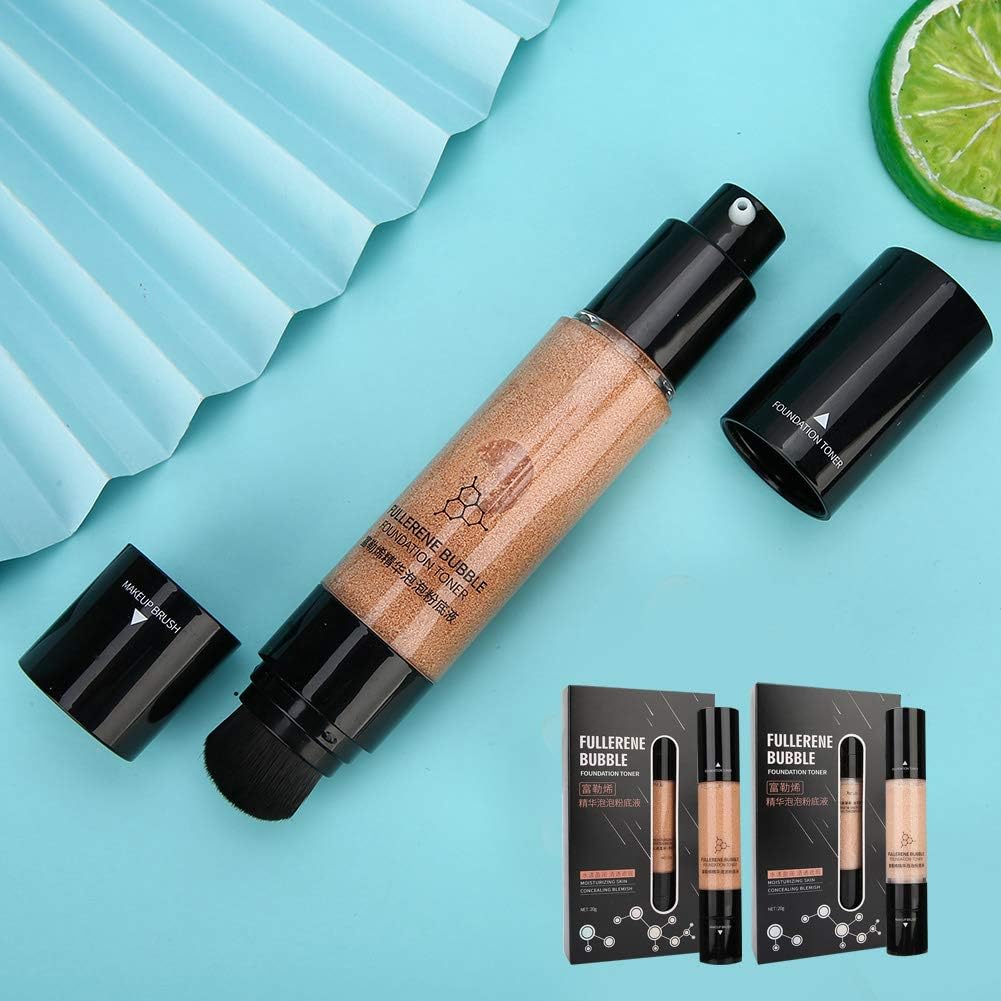 Foundation Makeup, Fullerene Bubble Moisturizing Makeup Primer Skin Brightening Concealer Make-Up Base Cosmetic Tool(Skin Color)