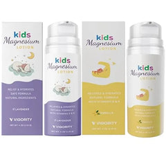Vigority Magnesium Lotion for Kids Bedtime Calming Body Cream with Natural Ingredients Bundle Lavender and Vanilla