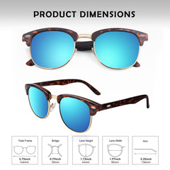 GQUEEN Classic Horn Rimmed Semi Rimless Polarized Sunglasses for Men Women GQO6