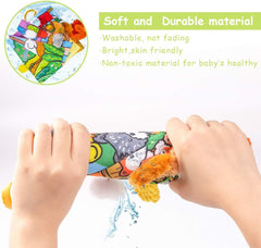 Baby Books Toys, Sensory Toys 0-6 Months Touch Feel Activity Soft Book, Crinkle Cloth Books for Babies, Baby Essentials For Newborn, Car Seat Stroller Soft Toys Gifts For Newborn 0 3 6 12 Months