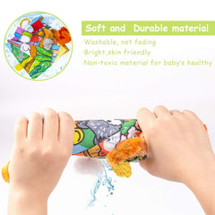 Baby Books Toys, Sensory Toys 0-6 Months Touch Feel Activity Soft Book, Crinkle Cloth Books for Babies, Baby Essentials For Newborn, Car Seat Stroller Soft Toys Gifts For Newborn 0 3 6 12 Months