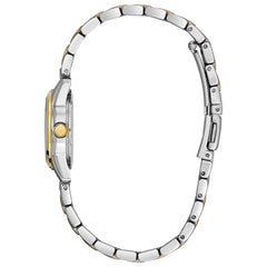 Bulova Ladies' Classic Two-Tone Stainless Steel 3-Hand Calendar Date Quartz Watch, Silver-White Dial (Style: 98M105)