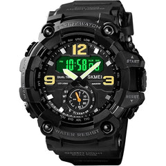 SKMEI Men's Digital Sports Watch large LED screen Waterproof Back Light  Casual Black