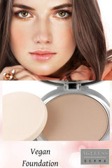 Ageless Derma Natural Mineral Makeup Foundation- A Healthy Vegan Pressed Powder. Made in USA (Bark)