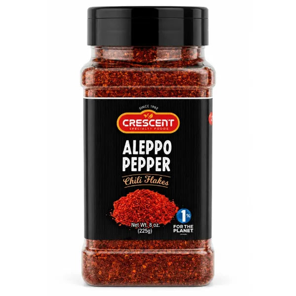 Crescent Specialty Food Aleppo Pepper Chili Flakes, Middle Eastern Crushed Red Pepper, 8 oz / 225g