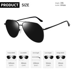 Joopin Sunglasses for Men Women, Polarized Classic Sunglasses Lightweight Metal Frame UV400 Protection
