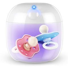 Mini Portable UV Pacifier Sterilizer - 99.99% Effective, 3-Min Quick Sterilization, USB Rechargeable, Compact UV-C Sanitizer Box for Baby Pacifiers, Bottle Nipples, Teethers, Headphones, Keys (White)