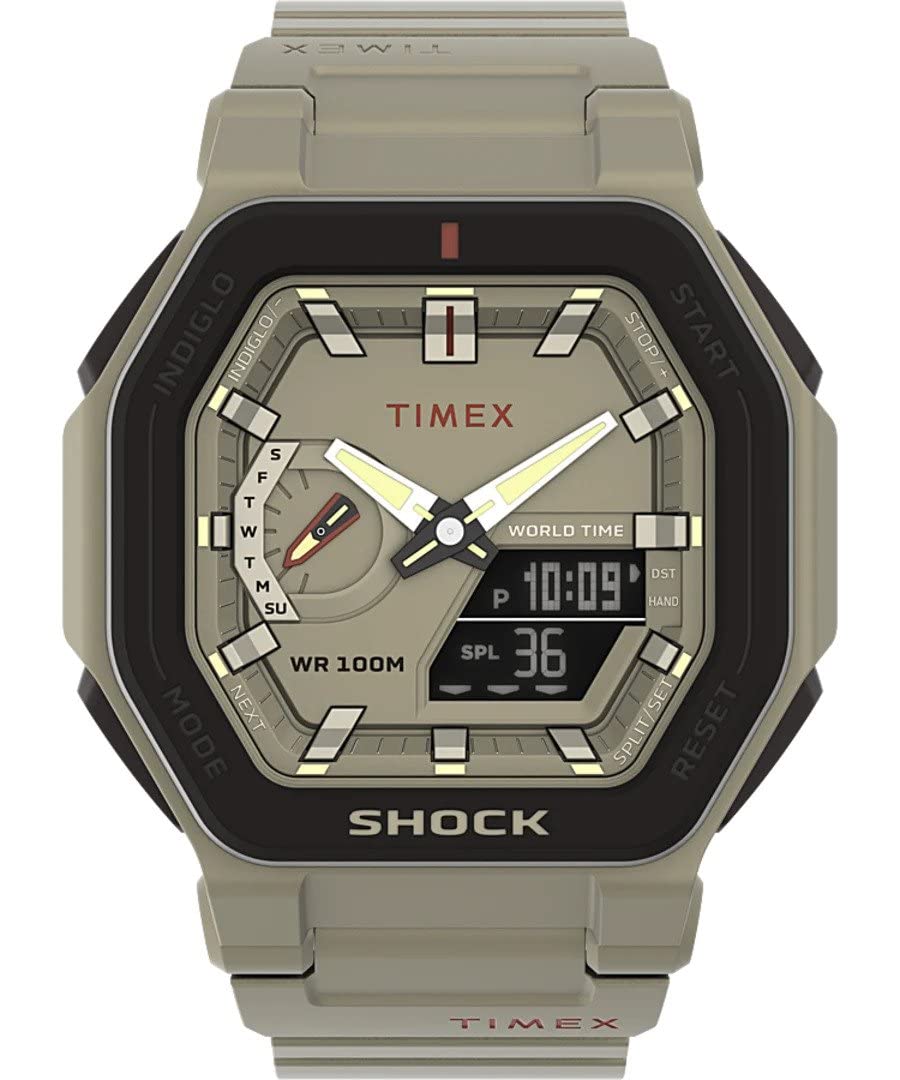 Timex TW2V35500 Command Encounter Analogue-Digital Watch for Men, 45 mm Size, Beige