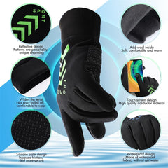 Azonee Winter Gloves Touch Screen, 3 Pairs Comfortable Waterproof Thermal Gloves Warm Driving Windproof Gloves Reflective Gloves for Running Cycling Driving Hiking