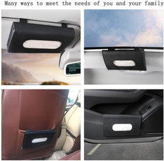 Carstuus Fredysu Leather Premium Napkin & Tissue Holder, For Backseat And Car Visor, Cartbox02B, Black