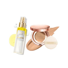 SKINTIFIC Full Coverage Cushion Foundation with Radiance Booster Serum Spray – All-in-One Perfect Skin Solution