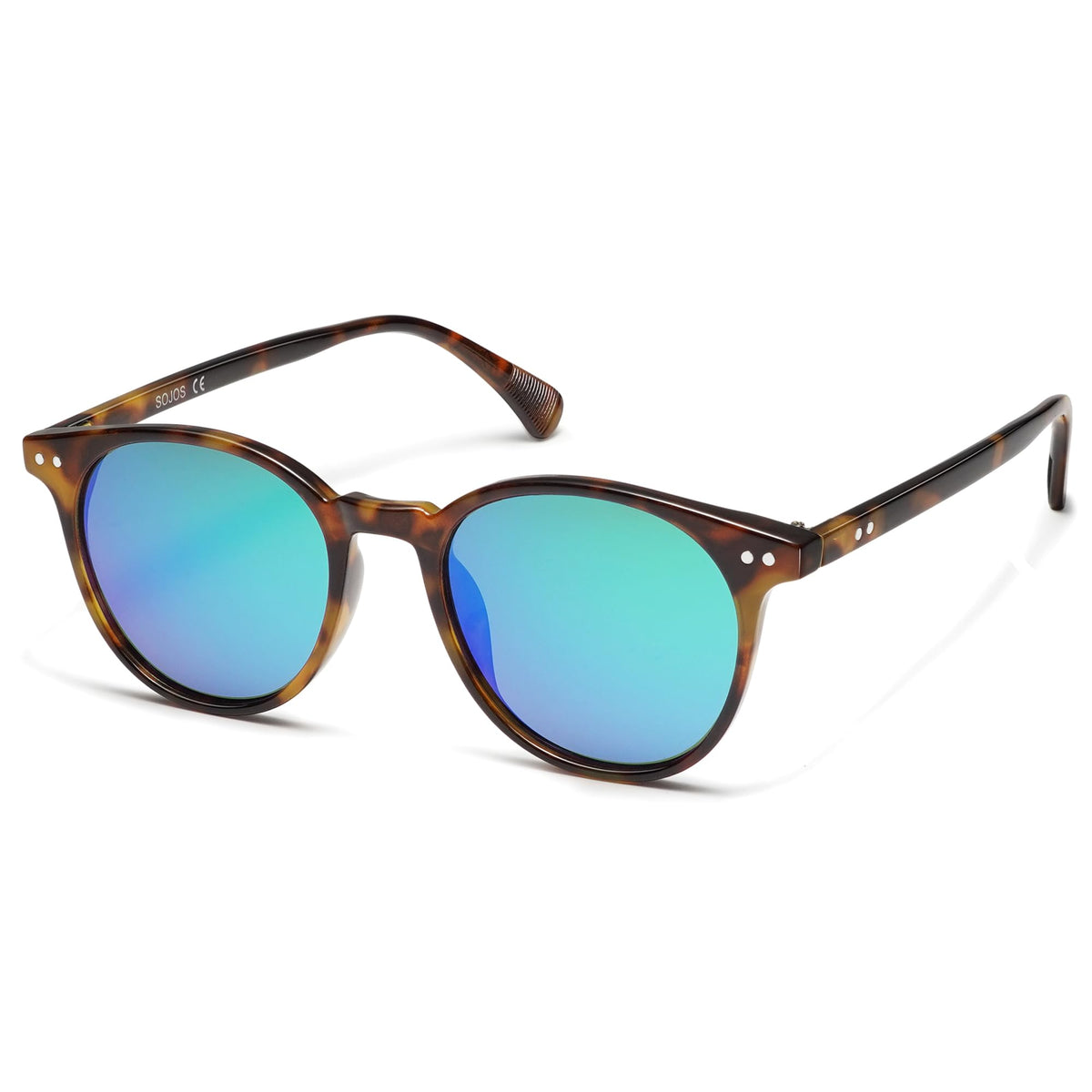SOJOS Small Round Classic Polarized Sunglasses for Women Men Vintage Style UV400 Lens MAY SJ2113