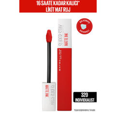 Maybelline Superstay Matte Ink Orange Red Liquid Lipstick 320 Individualist