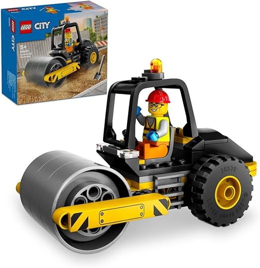 LEGO City Construction Steamroller, Vehicle Toy for Boys, Girls & Kids aged 5 Plus Years Old, Model Truck Building Set with a Worker Minifigure, Engineering Toys, Small Birthday Gift Idea 60401