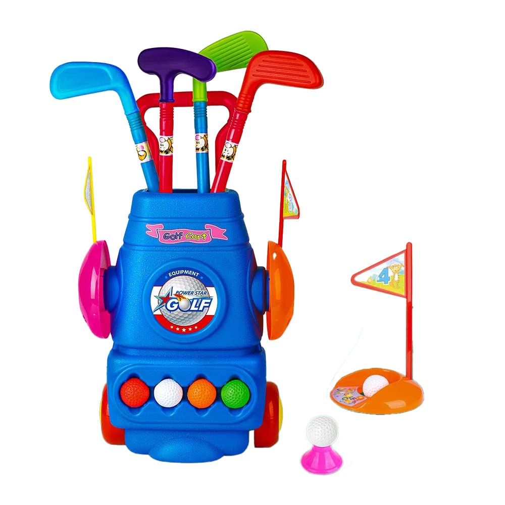 Masroo Toddler Golf Toy,4 Colorful Golf Sticks,4 Balls and 2 Practice Holes,Kids Golf Club Set,Sports Toys,Toys Gift for Boys Girls 3 4 5 6 Year Old