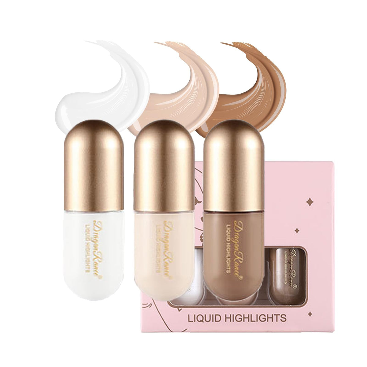 MAKINGTEC 3 Pack Bronzer Contour & Highlighter & Concealer Makeup Set Highly Pigmented Long Lasting Bronzer Contour Wand Waterproof Smooth Natural Highlighters Concealer Bronzer Makeup Gift For Women