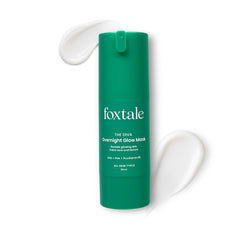 FoxTale 2% Glycolic + 2% Lactic Acid Overnight Glow Mask With AHA, PHA & Provitamin B5 30 second facial for salon like brightening For clear, smooth, soft skin Men and Women 30 ml, Green