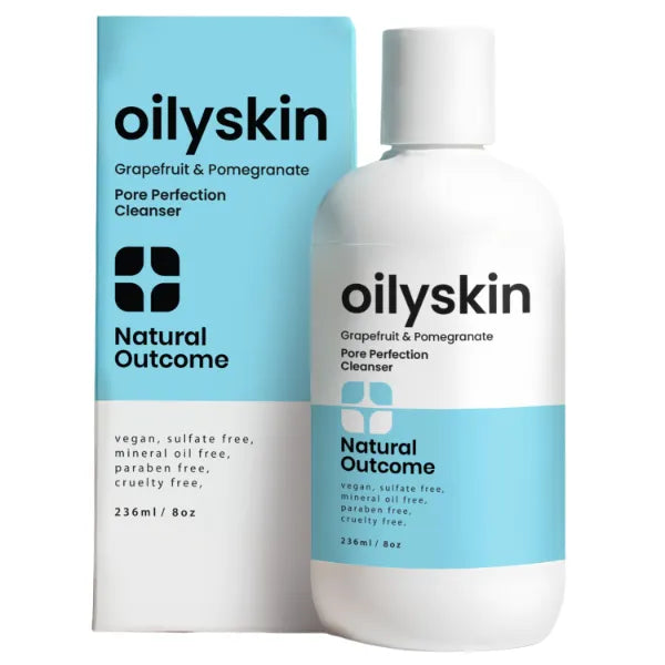 Natural Outcome Oily Skin Cleanser | Oil Control Daily Face Wash | Pore Hydrating Non-Greasy Cleansing Gel with Purifying Citrus Extracts for Oily Skin Types | Sulfate & Cruelty Free | 8 oz