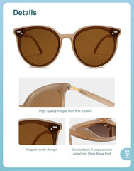 SOJOS Classic Retro Round Sunglasses Women Men Large Glasses SJ2067