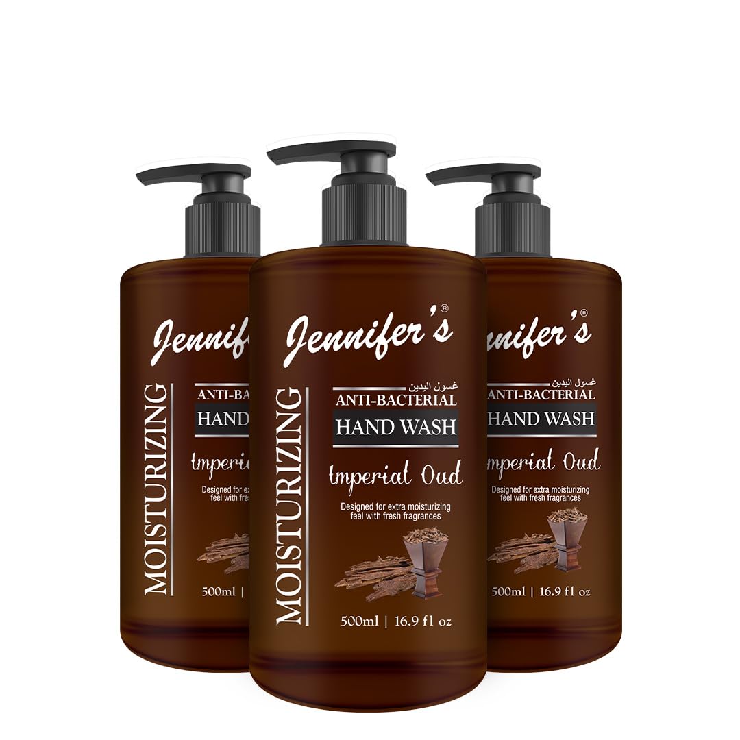 Jennifer's Antibacterial Hand Wash - Moisturizing Imperial Oud with Fresh Fragrance,500ml-Pack of 3