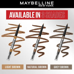 Maybelline Waterproof Eyebrow Pencil, With Precision Tip, Tattoo Brow 36 Hr Brow Pencil, Natural Brown, 0.25gm