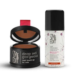 Style Edit Auburn Travel Size Root Concealer and Medium Red Touch Up Powder Duo to Cover Up Roots and Grays