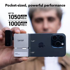 Lexar Professional GO 2TB Portable SSD with Hub 1050MB/s (LSL400S002T-RNSNU) - Silver