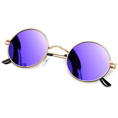 KANASTAL Hippie Round Polarized Sunglasses for Women Men, Small Circle Sun Glasses Classic Vintage Retro Shades Metal Frame UV400 Protection