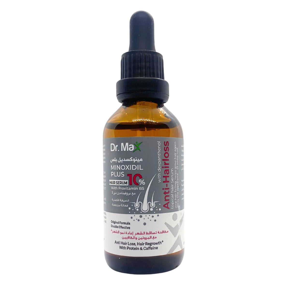 Dr Max Minoxidil Plus 10% Hair Serum With Provitamin B5 (Dexpanthenol) Anti Hair Loss, Hair Regrowth With Protein & Caffeine