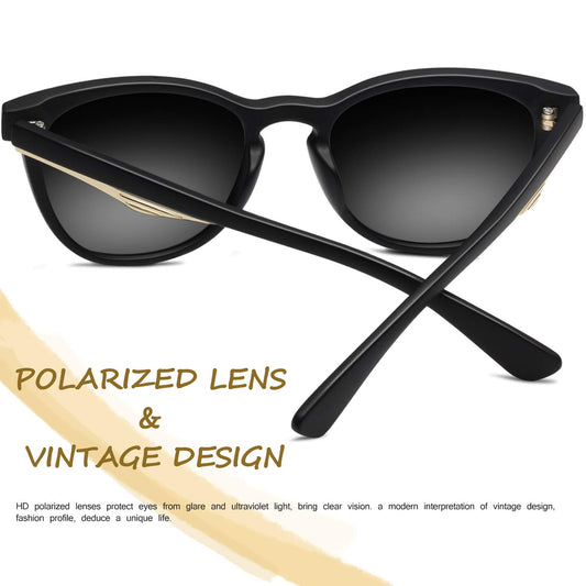 KANASTAL Polarized Sunglasses for Women Men, Classic Driving Ladies Sun Glasses, Fashion Butterfly Shades for Womens Outdoor 100% UV400 Protection