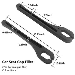 ROUNY Car Seat Gap Filler Organizer with Phone Holder, Car Side Seat Gap Organizer for Prevent Falling, Essential Car Accessories with Seat Belt Holes, Universal for Most Cars, Trucks and SUV(Black)- 2PCS