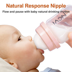 NCVI Baby Bottles Compatible with NCVI Breast Pump 8782/8780-2, Breast Milk Storage Bottles with and Travel Caps, Anti-Colic, BPA Free, 4.7oz/140ml, 2 Count
