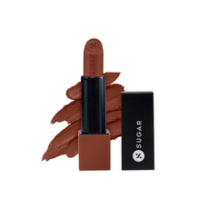 SUGAR Cosmetics Glide Peptide Serum Lipstick with Hyaluronic Acid & Vitamin E | Velvet Matte Finish | Long Lasting & Pigmented | 1 Swipe Full Coverage | 4.2gm - 07 Tuscany Truffle