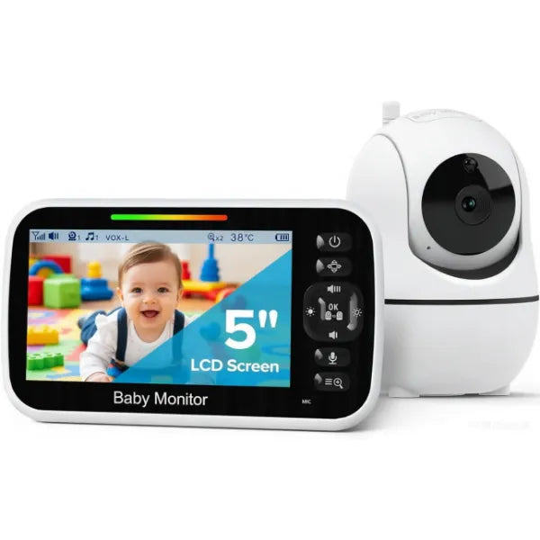 GoodBaby SM663 5" Video Baby Monitor with Camera - Remote Pan & Tilt, 30Hr Battery, Night Vision, No WiFi