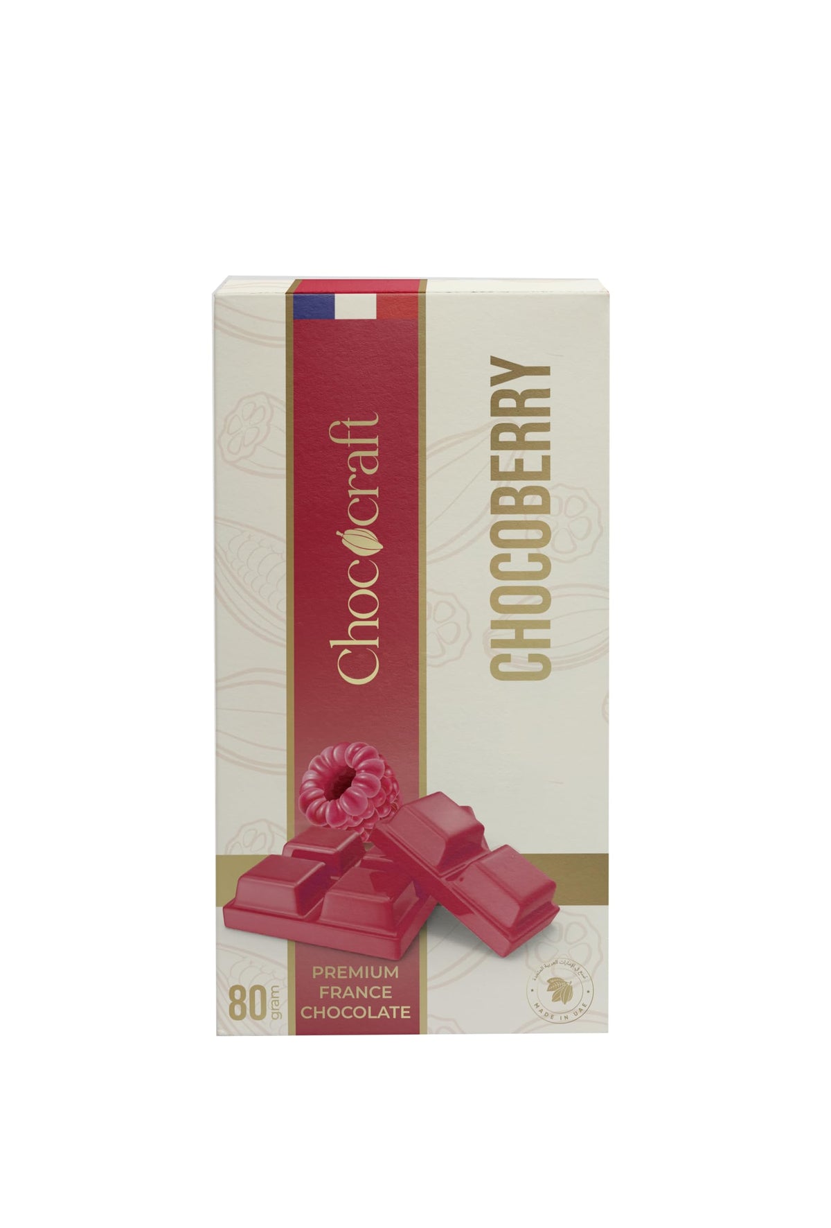 Chococraft Ultra Premium French Raspberry Chocolate Bar - 80g