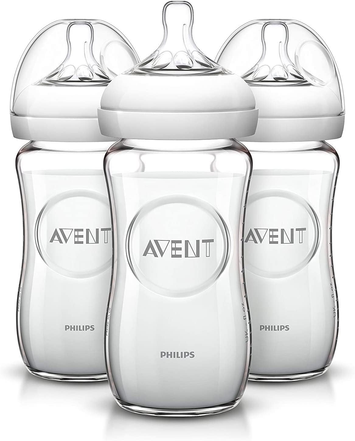 PHILIPS AVENT - Natural Baby Bottle Glass 8oz, 3pk