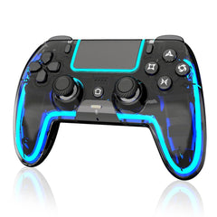 Funito Wireless Controller for PS5, Pro/Slim/MAC/Steam Deck/PC, Dual Vibration/Marco/Turbo, 3.5mm Jack, 6-Axis, Mute Key, LED Gamepad with Speaker (4 Lighting Effects, 9 Light Colors)
