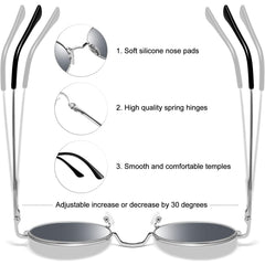 Joopin Round Polarized Sunglasses for Men Women, UV Protection Sun Glasses Small Circle Hippie Lennon Shades Sunglasses