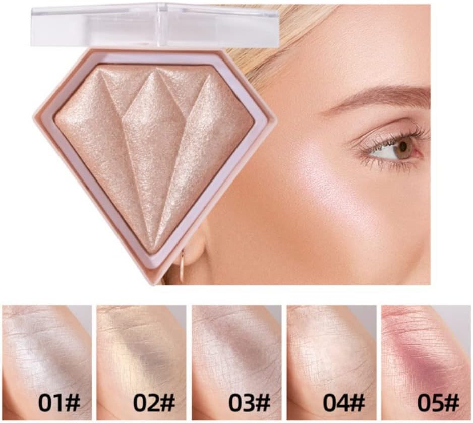 NLLNT Face Illuminator Palette Glow Highlighter Makeup Base Shimmer Powder Highlight Contour Bronzer… (04#)