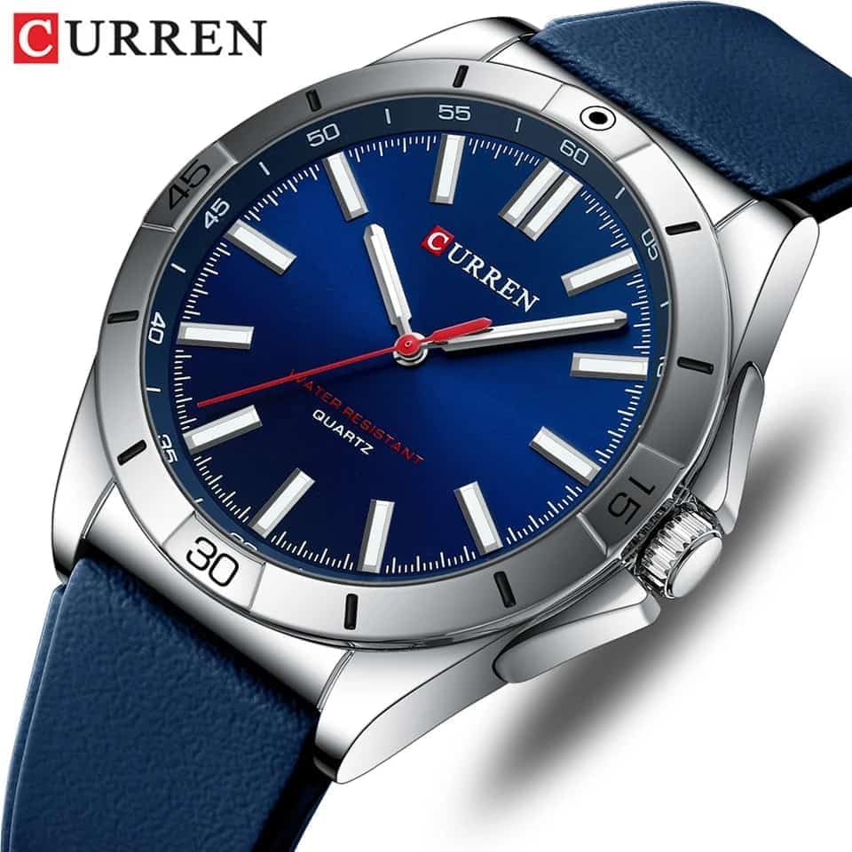 CURREN New Model CURREN Men's Analog Quartz Wrist Watches Simple Watches Silicone Band Luminous Wristwatch Business Men 8449 Fashion - BLUE