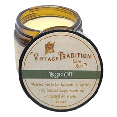 Vintage Tradition Rugged Cliff Tallow Balm, 100% Grass-Fed, 2 Fl Oz"The Whole Food of Skin Care"
