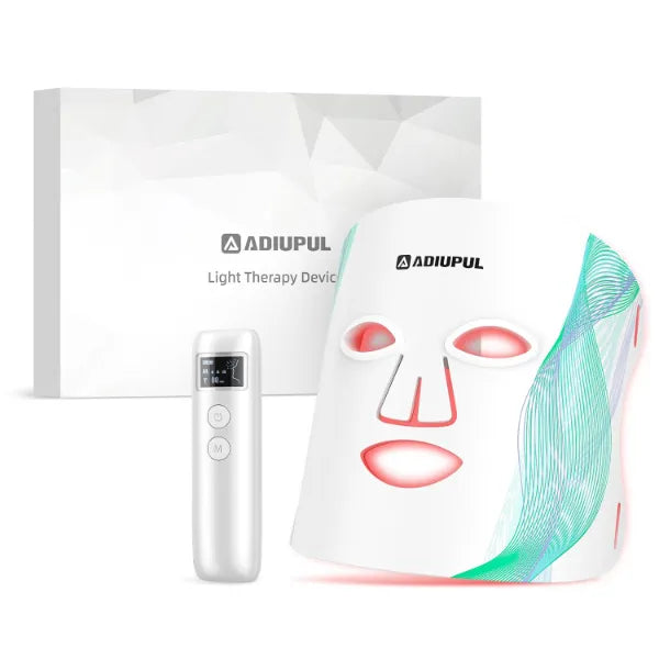 ADIUPUL Red Light Therapy Mask for Face, 432 LEDs Face Light Therapy,USB C Rechargeable,Infrared Mask Facial Device
