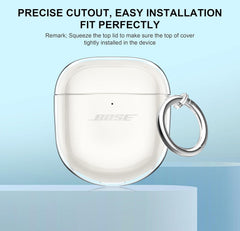 TPU Clear Case Compatible with Bose QuietComfort Ultra Earbuds Case (2023) and Bose QuietComfort Earbuds II Wireless Earbuds,Soft TPU Shockproof Protective Cover with Keychain and Cleaning Kit