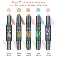 ELECDON Cream Contour Sticks, 5Pcs Face Makeup Highlighter Stick, Contouring Makeup Kit for Beginners,Highlight and Contour Kit,Cream Concealer Makeup Blur Stick,Primer Face Corrector Makeup Stick