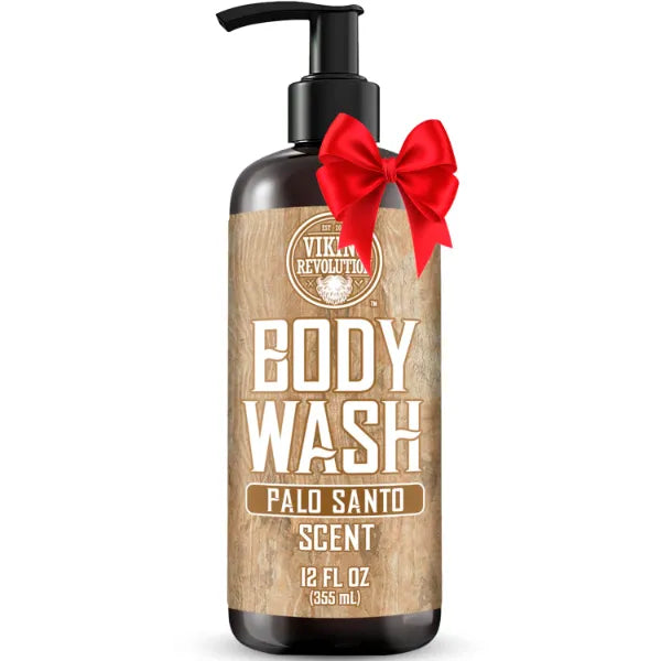 Viking Revolution Palo Santo Body Wash for Mens Shower Gel - Moisturizing Mens Body Wash with Vitamin E and Aloe Vera - Shower Gel Body Wash Men (12 Fl Oz, Pack of 1)